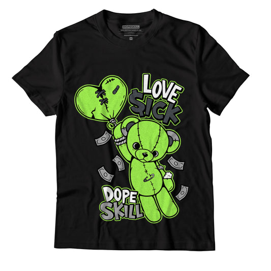 Jordan 5 Green Bean DopeSkill T-Shirt Love Sick Graphic - Black