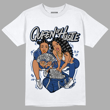 Jordan 13 French Blue DopeSkill T-Shirt Queen Of Hustle Graphic - White 