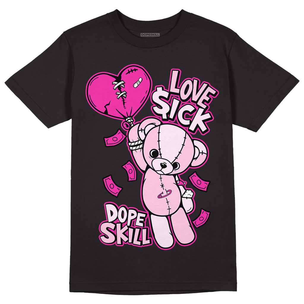 Triple Pink Dunk Low DopeSkill T-Shirt Love Sick Graphic - Black