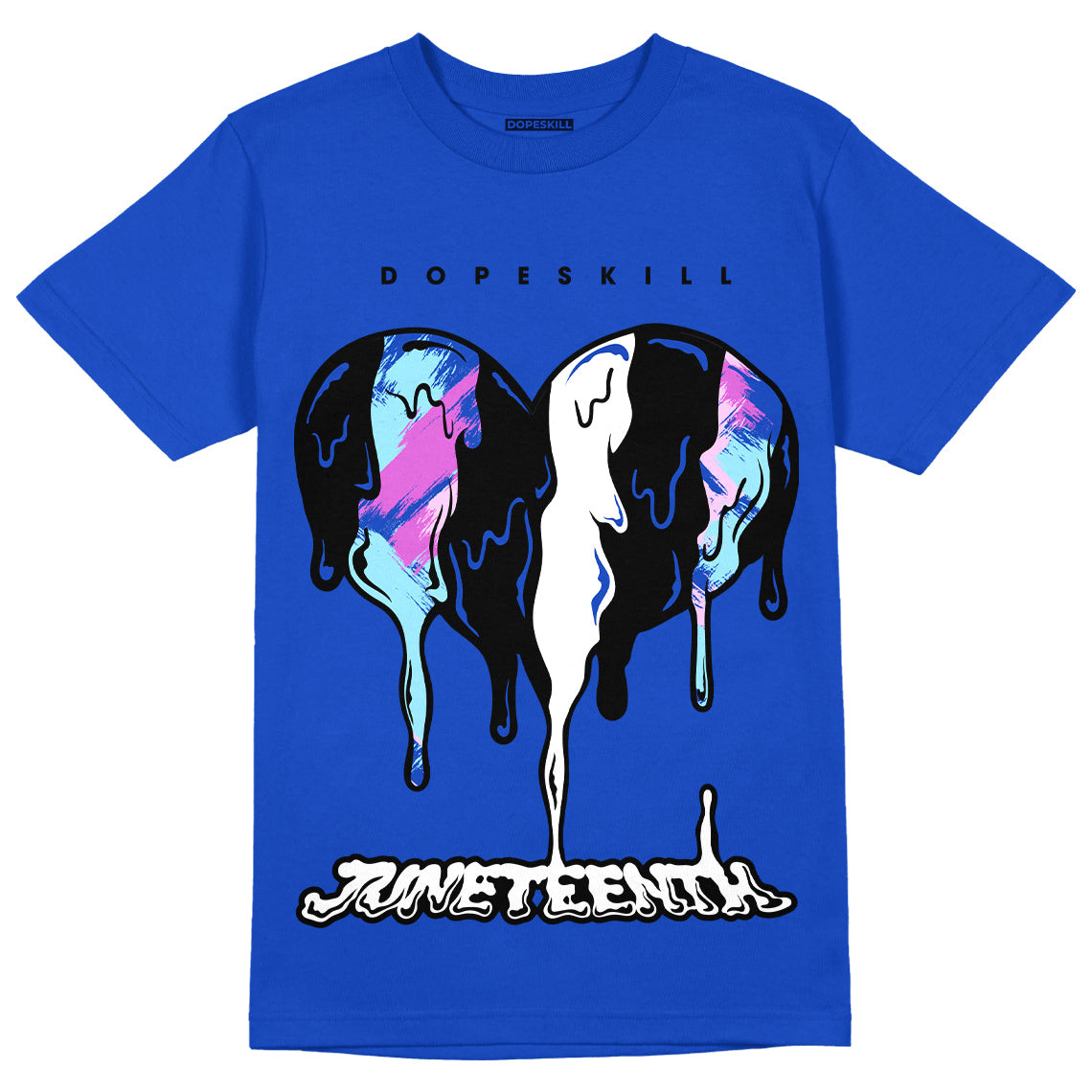 Hyper Royal 12s DopeSkill Hyper Royal T-shirt Juneteenth Heart Graphic