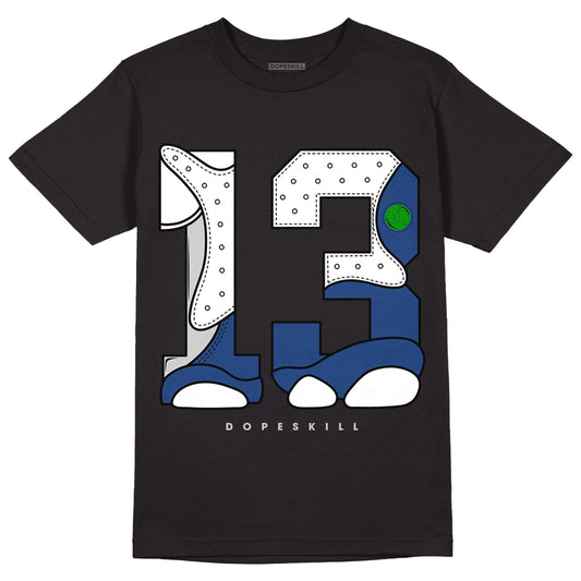 Jordan 13 French Blue DopeSkill T-Shirt No.13 Graphic - Black