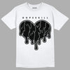  Black Canvas 4s DopeSkill T-Shirt Slime Drip Heart Graphic - White 