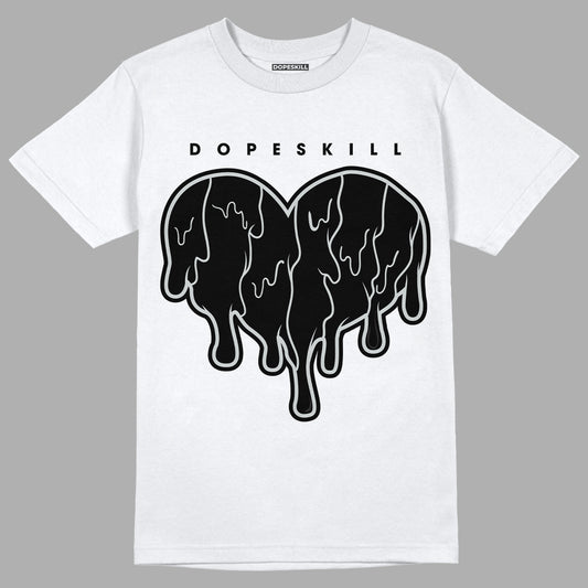  Black Canvas 4s DopeSkill T-Shirt Slime Drip Heart Graphic - White 