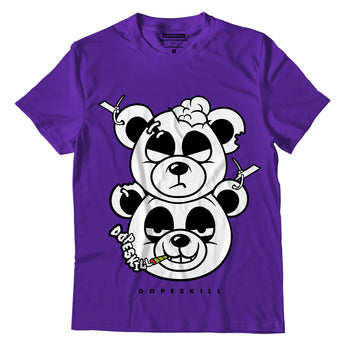 AJ 13 Court Purple DopeSkill Purple T-shirt New Double Bear Graphic