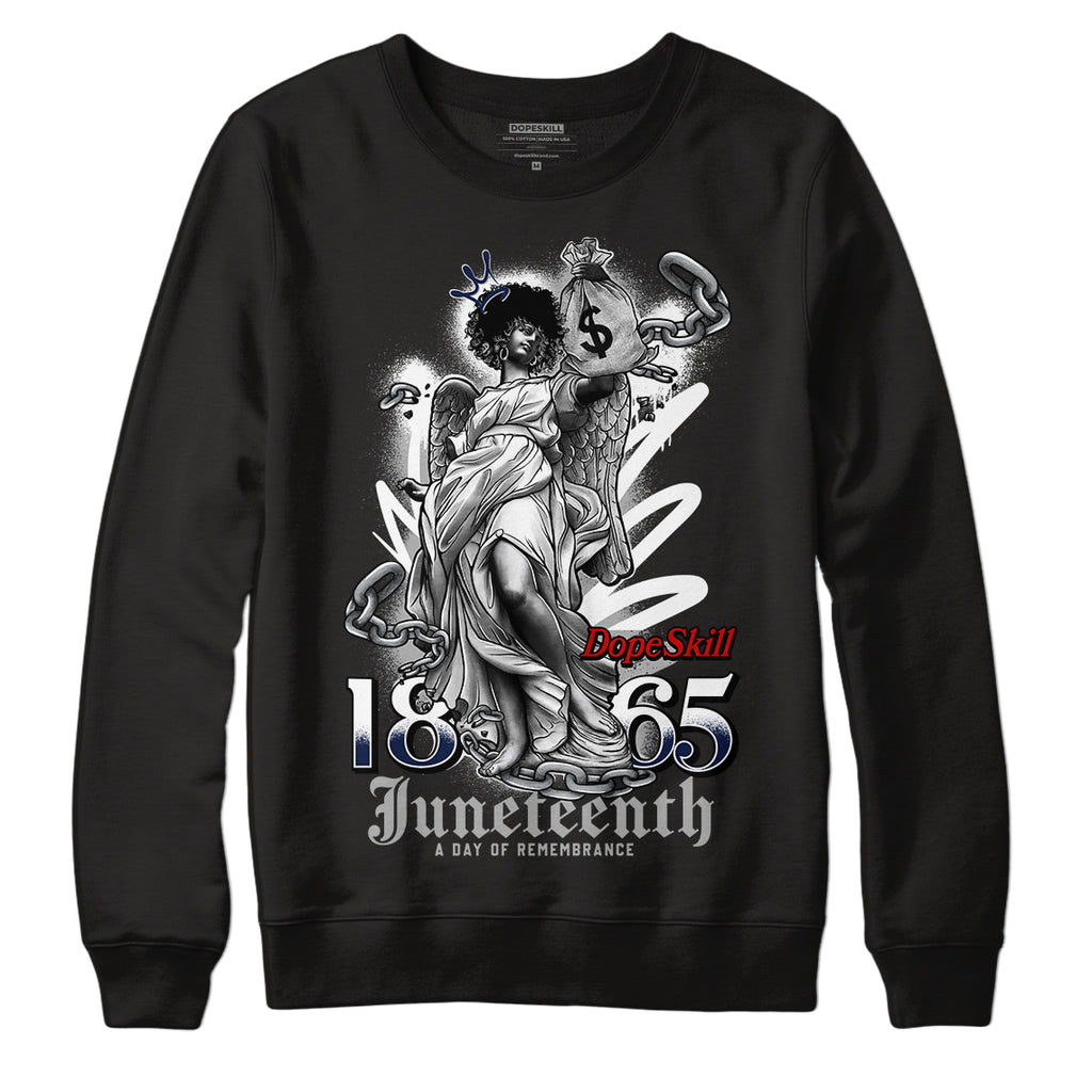 Midnight Navy 4s DopeSkill Sweatshirt Juneteenth Graphic - Black
