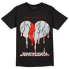 Black Canvas 4s DopeSkill T-Shirt Juneteenth Heart Graphic - Black 