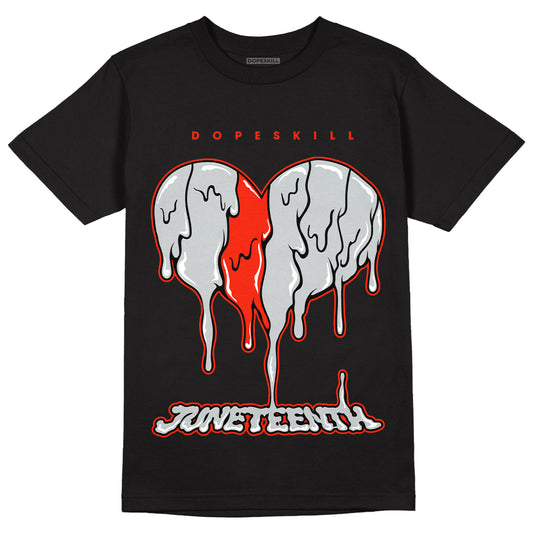 Black Canvas 4s DopeSkill T-Shirt Juneteenth Heart Graphic - Black 