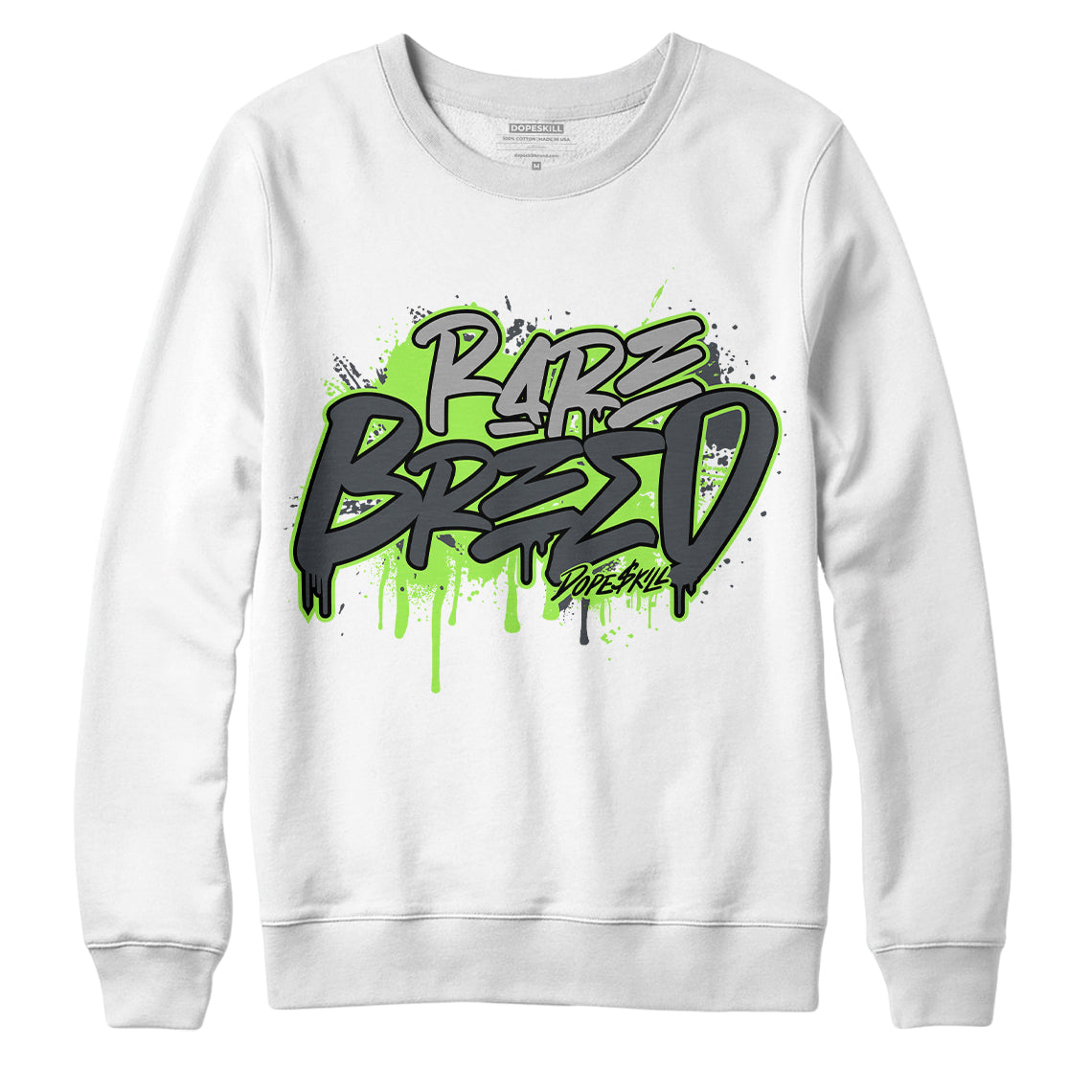 Jordan 5 Green Bean DopeSkill Sweatshirt Rare Breed Graphic - White 