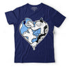 AJ 6 University Blue DopeSkill College Navy T-Shirt Heart AJ 6 Graphic