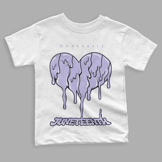 Pure Violet 11s Low DopeSkill Toddler Kids T-shirt Juneteenth Heart Graphic