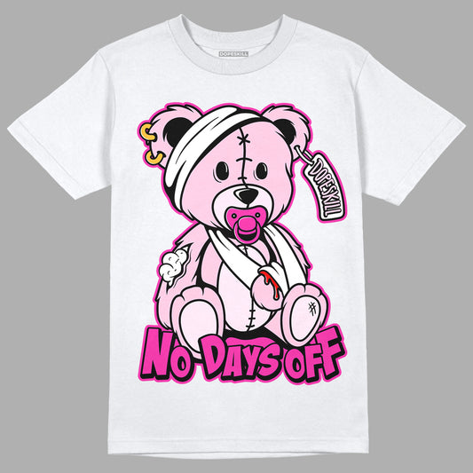 Triple Pink Dunk Low DopeSkill T-Shirt Hurt Bear Graphic - White 
