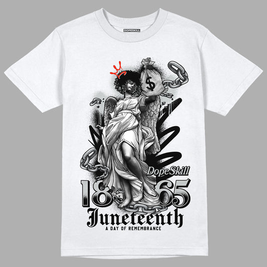 Black Canvas 4s DopeSkill T-Shirt Juneteenth Graphic - White 