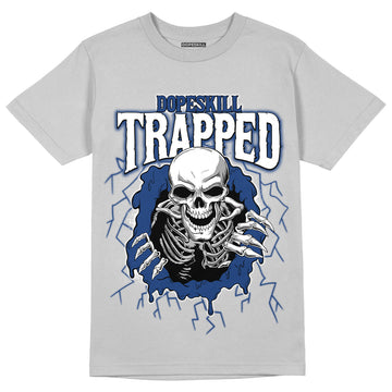 Jordan 13 French Blue DopeSkill Light Steel Grey T-shirt Trapped Halloween Graphic