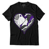 Jordan 3 Dark Iris DopeSkill T-Shirt Heart Jordan 3 Graphic - Black 