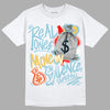 Denim 1s Retro High DopeSkill T-Shirt Real Ones Move In Silence Graphic - White 