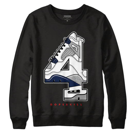 Midnight Navy 4s DopeSkill Sweatshirt No.4 Graphic - Black
