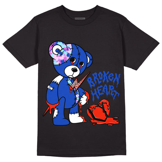 Hyper Royal 12s DopeSkill T-Shirt Broken Heart Graphic - Black