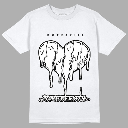 Dunk Low Panda White Black DopeSkill T-Shirt Juneteenth Heart Graphic - White 