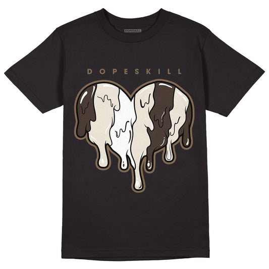 Jordan 1 Low OG “Reverse Mocha” DopeSkill T-Shirt Slime Drip Heart Graphic - Black