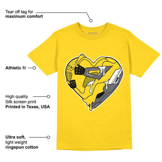 AJ 4 Lightning DopeSkill Tour Yellow T-shirt Heart AJ 4 Graphic