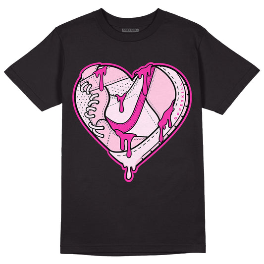 Triple Pink Dunk Low DopeSkill T-Shirt Heart Jordan Graphic - Black