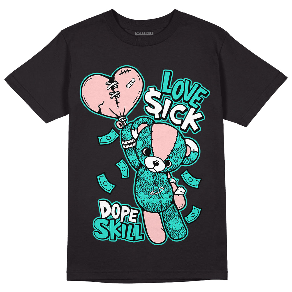 Green Snakeskin Dunk Low DopeSkill T-Shirt Love Sick Graphic - Black