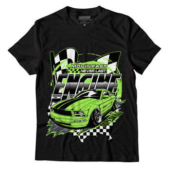 Jordan 5 Green Bean DopeSkill T-Shirt ENGINE Tshirt Graphic - Black 