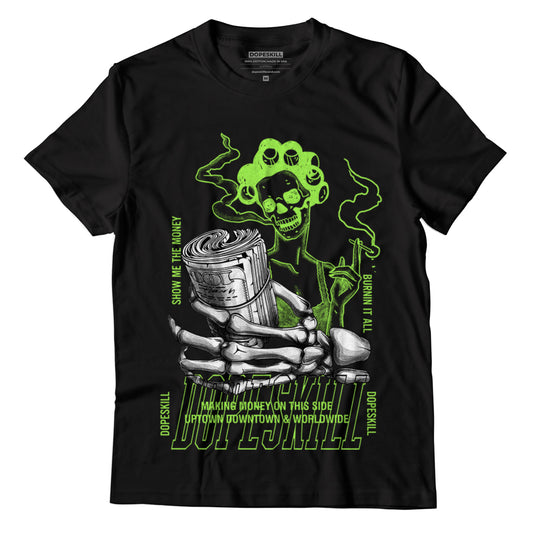Jordan 5 Green Bean DopeSkill T-Shirt Show Me The Money Graphic - Black