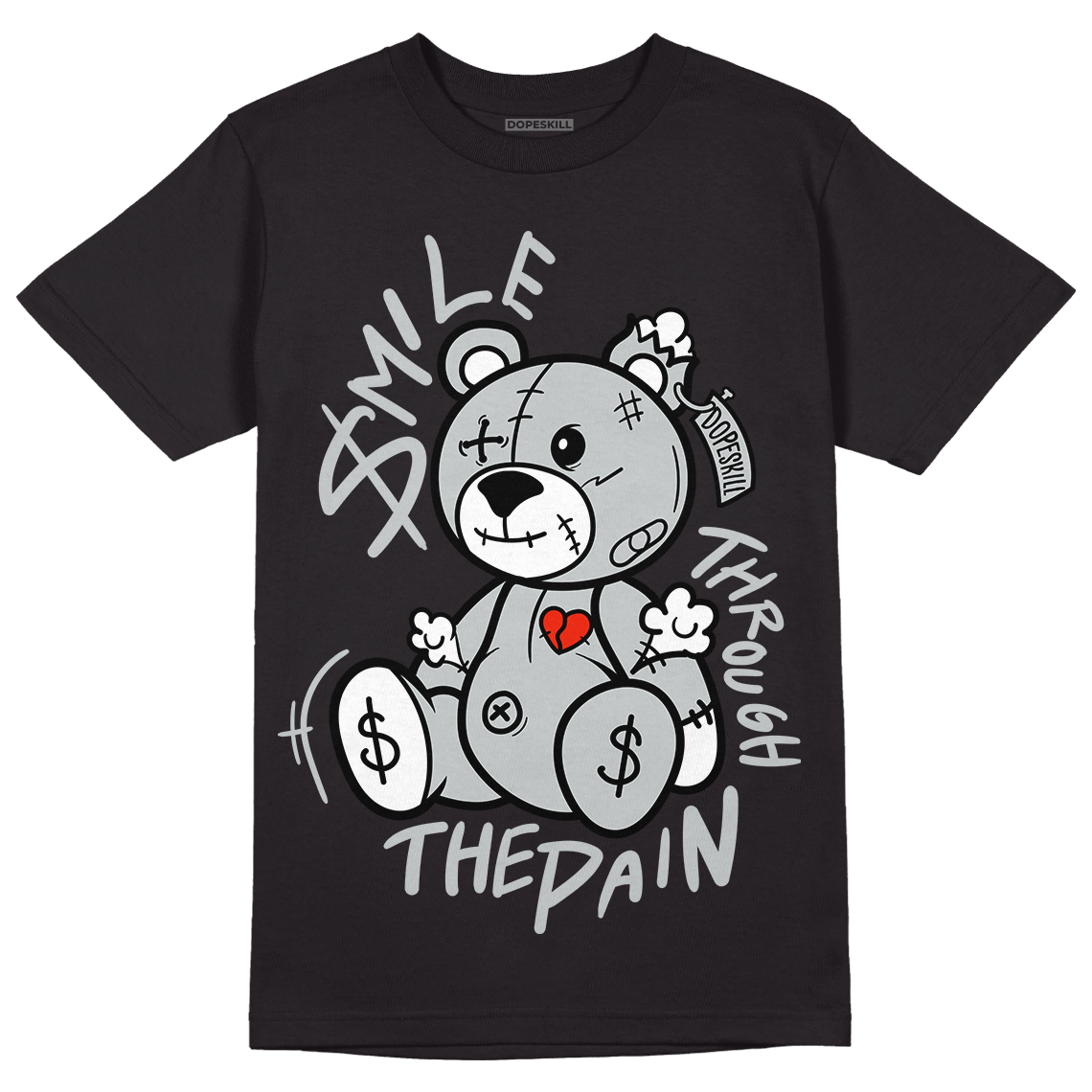 Black Canvas 4s DopeSkill T-Shirt BEAN Graphic - Black 