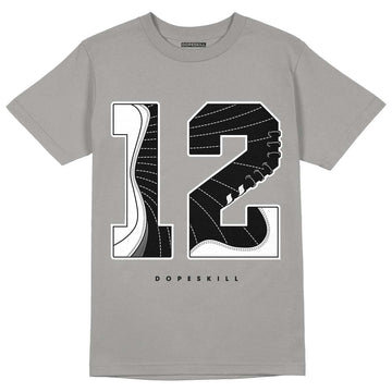 AJ 12 Playoffs DopeSkill Metallic Silver T-shirt No.12 Graphic