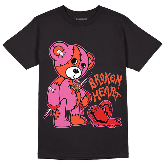 Jordan 5 GS Pinksicle DopeSkill T-Shirt Broken Heart Graphic - Black