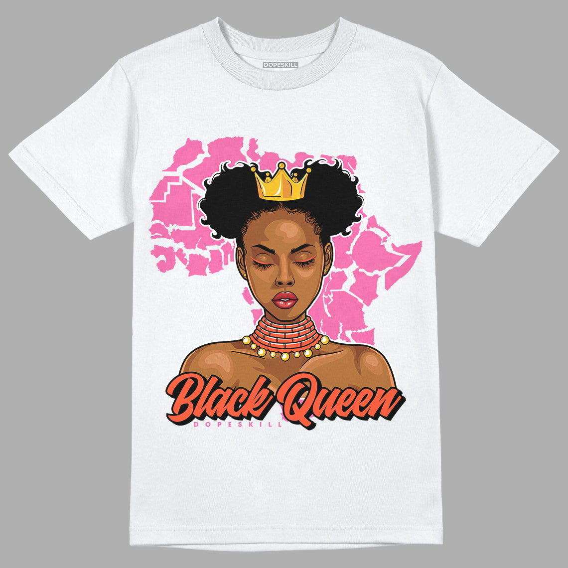 Jordan 5 GS Pinksicle DopeSkill T-Shirt Black Queen Graphic - White 