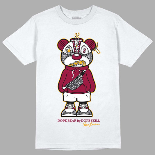 AJ 3 Cardinal Red DopeSkill T-Shirt Sneaker Bear Graphic