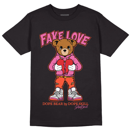 Jordan 5 GS Pinksicle DopeSkill T-Shirt Fake Love Graphic - Black