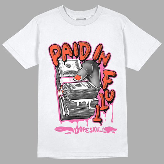 Jordan 5 GS Pinksicle DopeSkill T-Shirt Paid In Full Graphic - White 