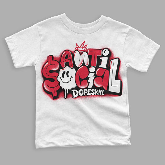Lost & Found 1s DopeSkill Toddler Kids T-shirt Anti Social Graphic - White 