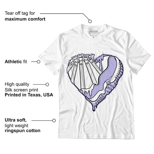 AJ 11 Low Pure Violet DopeSkill T-Shirt Heart AJ 11 Graphic