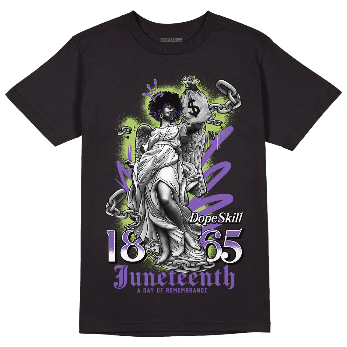 Jordan 4 Canyon Purple DopeSkill T-Shirt Juneteenth Graphic - Black