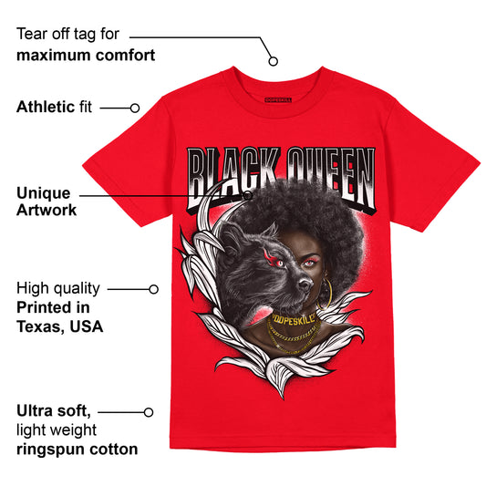 Red Thunder 4s DopeSkill Red T-shirt New Black Queen Graphic