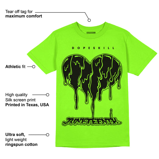 Neon Green Collection DopeSkill Neon Green T-shirt Juneteenth Heart Graphic