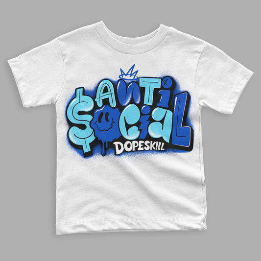 SB Dunk Argon DopeSkill Toddler Kids T-shirt Anti Social Graphic - White 