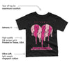 Coral Chalk 1s Mid DopeSkill Toddler Kids T-shirt Juneteenth Heart Graphic