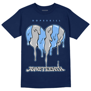 Georgetown 6s DopeSkill College Navy T-shirt Juneteenth Heart Graphic