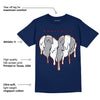 Midnight Navy 4s DopeSkill Midnight Navy T-shirt Slime Drip Heart Graphic