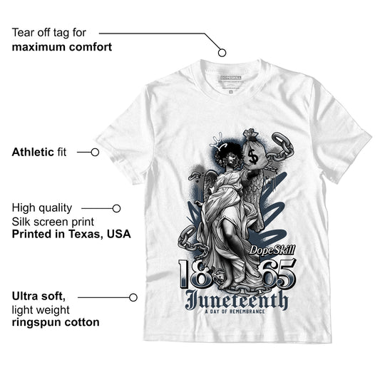 AJ 6 Midnight Navy DopeSkill White T-Shirt Juneteenth Graphic