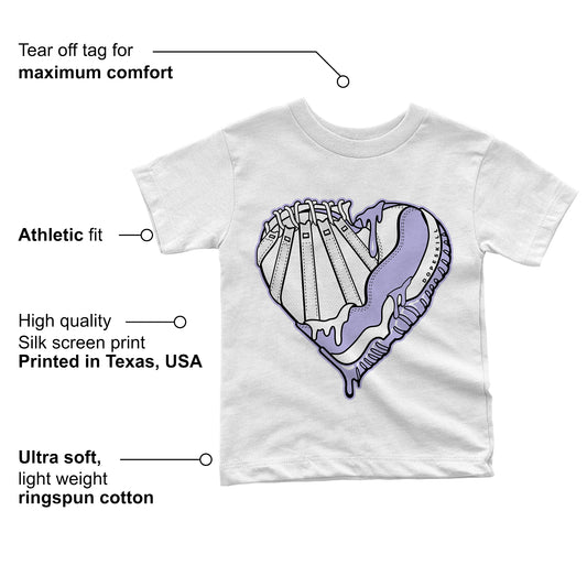 Pure Violet 11s Low DopeSkill Toddler Kids T-shirt Heart AJ 11 Graphic