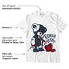 AJ 6 Midnight Navy DopeSkill White T-Shirt Broken Heart Graphic