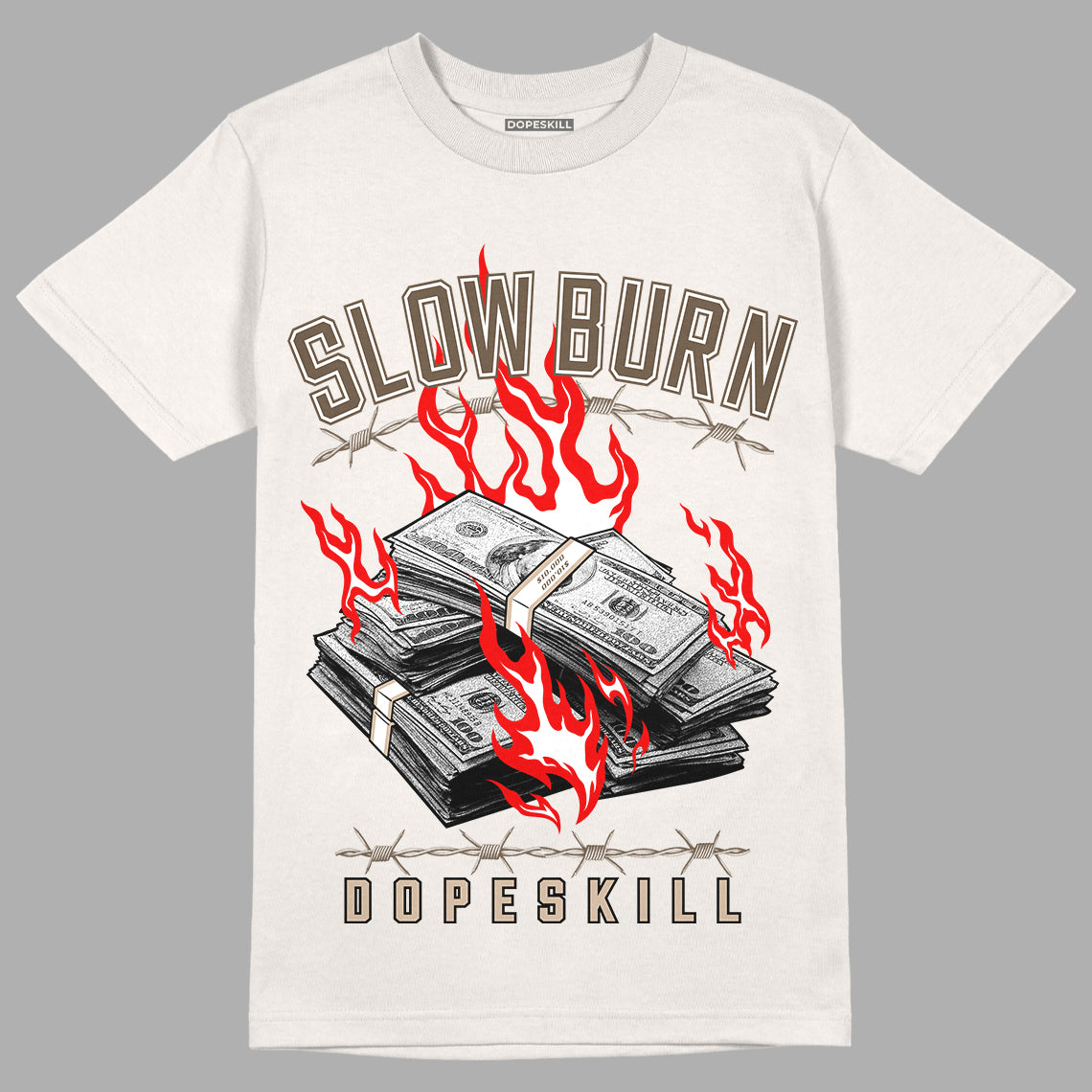 YZ Foam Runner Sand DopeSkill T-shirt Slow Burn Graphic