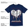 Midnight Navy 4s DopeSkill Midnight Navy T-shirt Juneteenth Heart Graphic