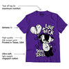 AJ 13 Court Purple DopeSkill Purple T-shirt Love Sick Graphic